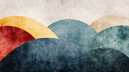 Wall Mural - A soft gradient of natural shades forming the shape of rolling hills. Minimalist landscape, serene grounding. Abstract design with strong contrasts.