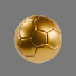 © lightgirl - Gold soccer ball 3d render vector. Golden football champion award icon. Realistic soccer trophy winner. Metal ball