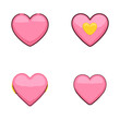 © Steven - Pink heart emoji icons, vector icons, simple shapes, icon sheet