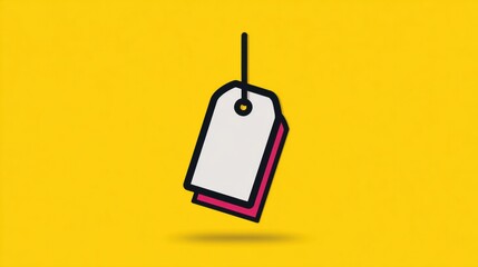 Aufkleber - Minimal Product Tag Icon on Bright Flat Background Representing Price and Branding Concepts in a Simple Design Generative AI