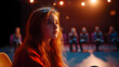 © john - some young teen teenager actress and actors on a theatre rehearsal