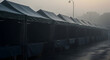 © MARNEN - Eerie Market Stalls Stand Still in A Misty and Mysterious Morning