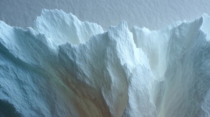 Aufkleber - Close-up view of folded sculptural paper showcasing its layered ridges and tactile surface, elegantly contrasted with a stark white backdrop offering ample copy space