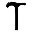 © pixostudio - Elegant black silhouette of a walking cane against a white background