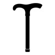 © pixostudio - Black silhouette of a walking stick or cane used for assistance