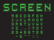 © D Graphics - CRT Monitor Screen Effect Latin Font. Uppercase With Numbers