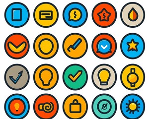 colorful round icons