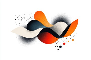 Aufkleber - Colorful abstract design with flowing waves and swirling shapes against a white background, created for a modern artistic expression