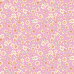 Wall Mural - Blush Florals Hand Painted on Pink