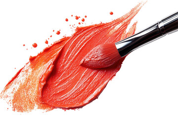 Fototapete - Artistic brush with vibrant pink paint on a transparent background ready for creative projects and artistic expression