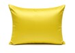 © Foysal - A single yellow square pillow isolated on a white background with a smooth and shiny surface texture
