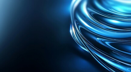 Wall Mural - a blue and silver swirl with a dark background