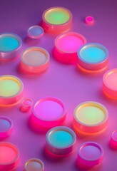 Aufkleber - Isometric Circles, A Colorful Abstract, Glowing And Floating. Vibrant 3d Spheres Cast Soft Shadows Creating A Mesmerizing Visual. Abstract Art, Digital Design. Bright Colors.