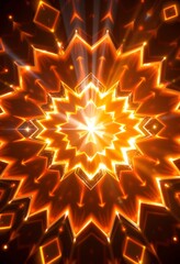 Fototapete - Abstract 3d Shapes Glow Brightly. Beams Of Light Radiate From This Modern, Geometric Design. A Captivating Visual For Backgrounds, Presentations, Or Creative Projects. Dynamic, Energetic, And Full Of