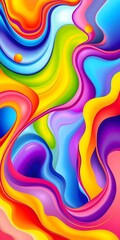 Poster - Abstract Color Flow Illustration. Dynamic Shapes Create Movement, And Bright Shades Evoke Feelings Of Freshness. This Vibrant Design Adds A Modern Touch.