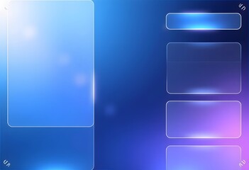 Poster - Modern Digital Interface Design, Frosted Glass Effect With Translucent Panels, Glowing Edges. Sleek User Interface, Clean Abstract Background. Contemporary Look.