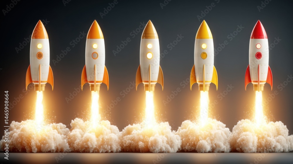 Bold rocket design representing fibonacci launch phase icon concept for ...