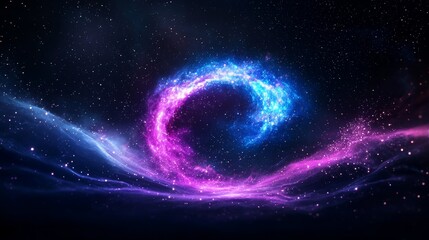 Wall Mural - cosmic swirl of vibrant blue and purple galaxies