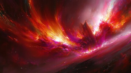 Wall Mural - Abstract cosmic firestorm a breathtaking nebula exploration show