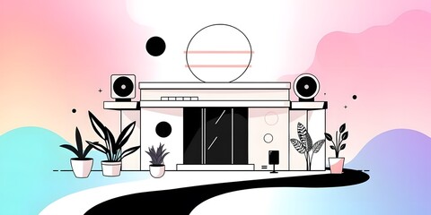 Poster - Bold Retro Designs Are Making Waves, This Modern Aesthetic Uses Gradient Blends, It Mixes Vintage Illustrations With Powerful Black And White Accents For Maximum Impact. This Is A Great Design.