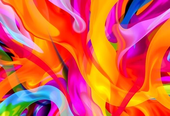 Aufkleber - Abstract Color Fusion A Captivating Display Of Energy And Motion. The Dynamic Interplay Of Vivid Hues Creates Beautiful Swirls And Shapes, Suggesting Endless Possibilities And Growth. Perfect For