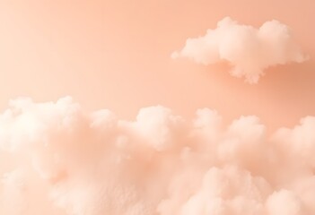 Leinwandbilder - Peachy Fuzz Background. Abstract Dreamy Clouds Float Softly. A Tranquil Effect Is Created. Warm Tones Invite Relaxation.