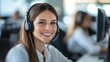 © zeitgenstd - Smiling Customer Support Agent Wearing Headset in Modern Office