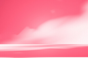 Fototapete - Wall interior background, studio and backdrops show products.with shadow from window color pink background for text insertion and presentation interior decoration	