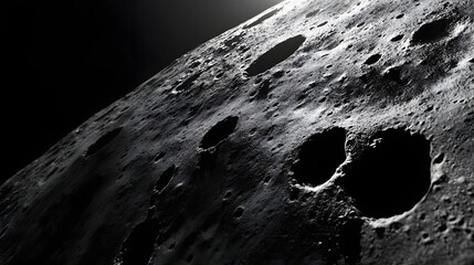 Wall Mural - asteroid with craters: a close-up of a large asteroid covered in deep craters, drifting silently thr