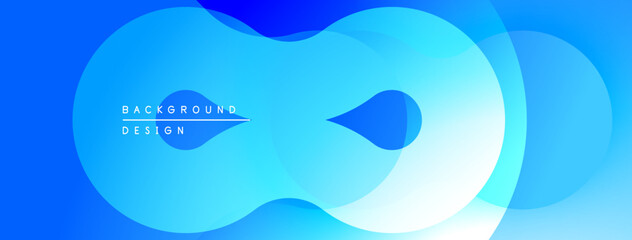 Fototapete - Abstract blue shapes overlap, creating dynamic background. Smooth gradients suggest depth, modern aesthetic. Minimalist design.