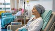 © Art by ChannaronG - A poignant photograph of a cancer patient receiving chemotherapy treatment in a hospital environment, highlighting the journey of cancer care. Ideal for topics on oncology, patient support.