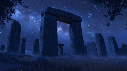 Ancient stones under a starry night (1)
