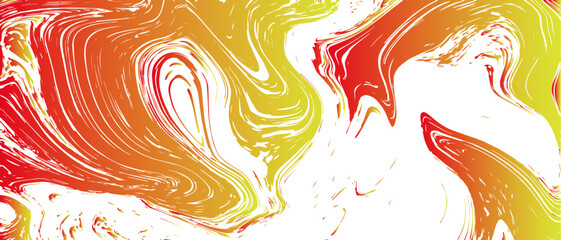 Fototapete - Abstract orange Marble texture background. Orange and white mixing oil paint texture. Metallic chrome liquid marvel art design with silk fabric texture wave . Splash of paint. Colorful liquid.