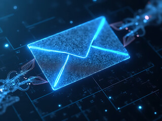 digital email communication virtual environment 3d animation futuristic design abstract viewpoint