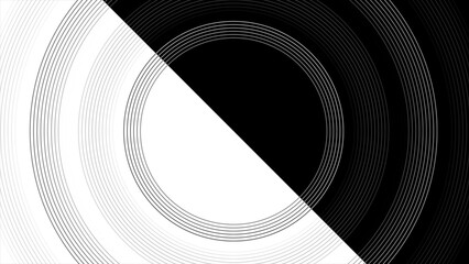 Leinwandbilder - Black white round lines abstract technology background