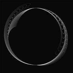 Wall Mural - lines in circle form . rotate rounded shape vector illustration .rotating circles form a ring.rotati