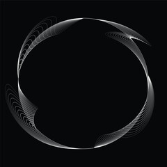 Wall Mural - lines in circle form . rotate rounded shape vector illustration .rotating circles form a ring.rotati