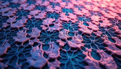 Geometric lattice pattern lace fabric, close-up detail , close-up, stylish, design