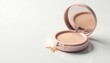 © JKLoma - Powder compact, sleek design, pure white backdrop, shade, white