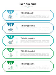 Fototapete - Timeline Creator infographic template. 5 Step timeline journey, calendar Flat simple infographics design template. presentation graph. Business concept with 5 options, vector illustration.