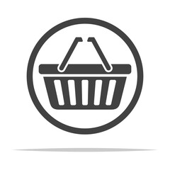 Wall Mural - shopping basket round icon transparent vector isolated