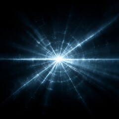 Aufkleber - Light Burst: An Abstract Radiance of Electric Blue Lines Converging on a Central Point of Intense Illumination.