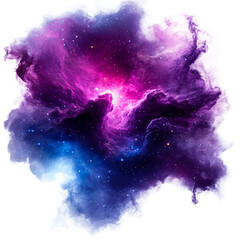 Wall Mural - nebula cosmic cloud with stars, galaxy space effect, cut out transparent
