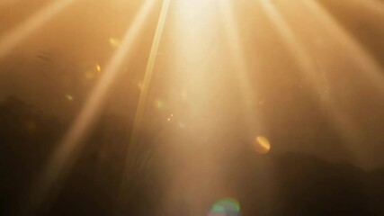Sticker - golden light rays: a burst of golden light rays pierce through the darkness, creating a captivating 