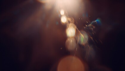 Leinwandbilder - ethereal abstract light beam with golden bokeh and soft prism flares for modern web design or luxury branding background

