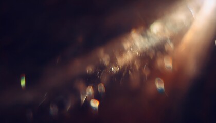 Leinwandbilder - ethereal abstract light beam with golden bokeh and soft prism flares for modern web design or luxury branding background

