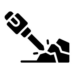 Wall Mural - jackhammer solid icon