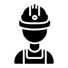 Wall Mural - miner solid icon