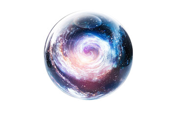 Wall Mural - galactic universe inside orb, cosmic sphere, cut out transparent