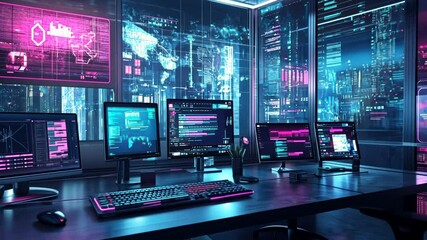 computer monitor with binary code